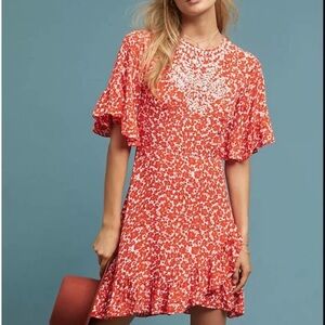 Anthropologie Ranna Gill Midtown Embroidered Dress